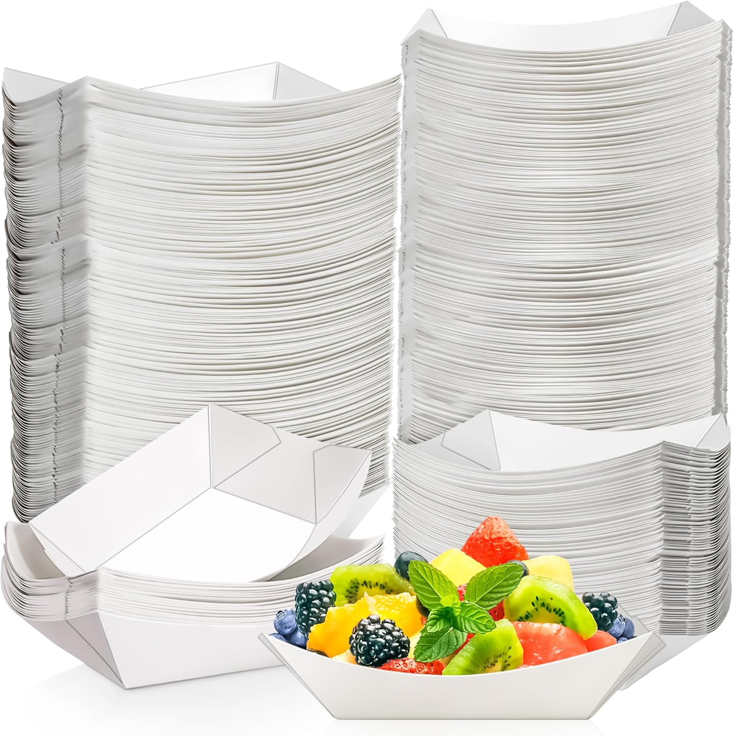 Food Snacks Images - 120 Pack 2lb Paper Food Boat