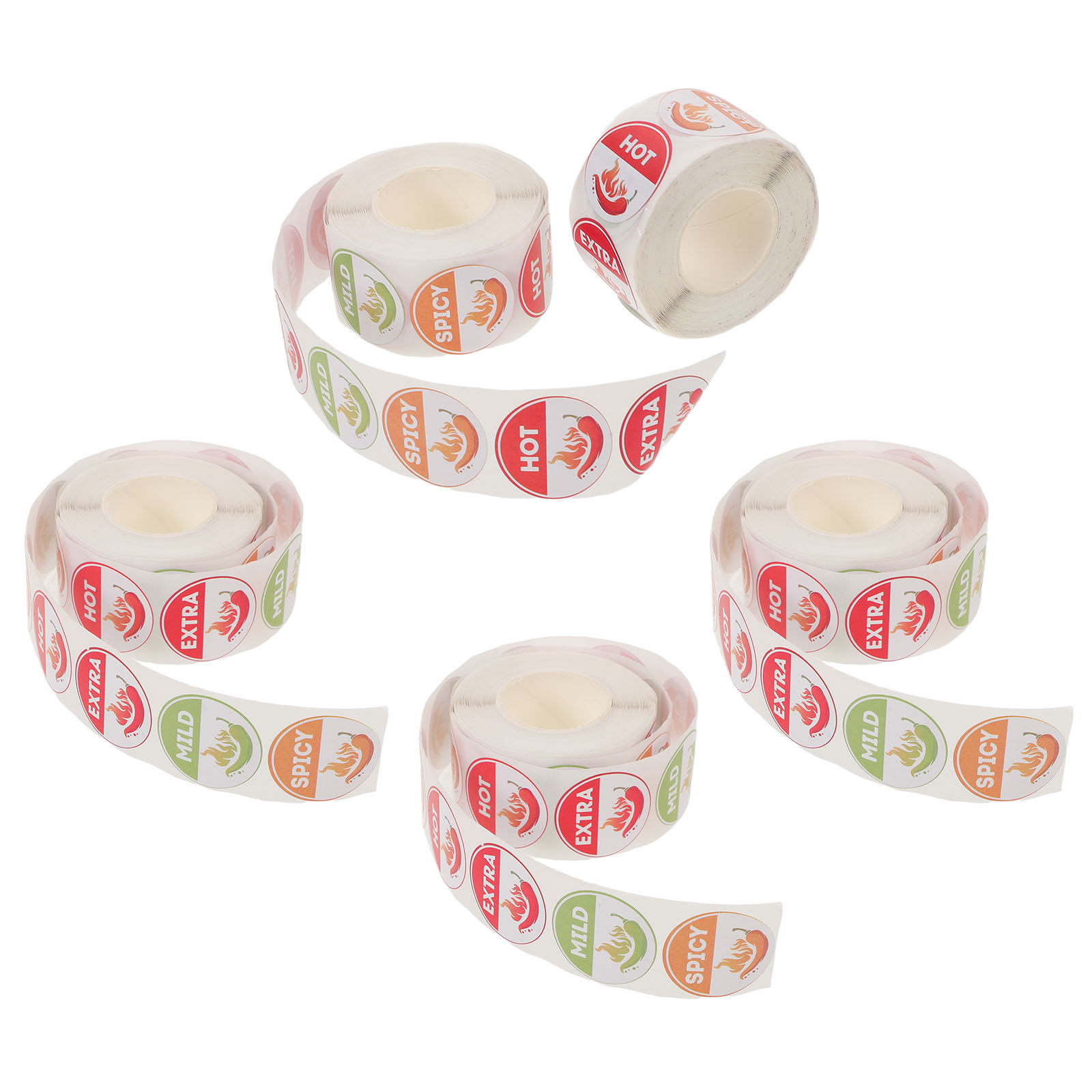 Snacks Food Labels - 5 Rolls Round Spicy Hot Stickers