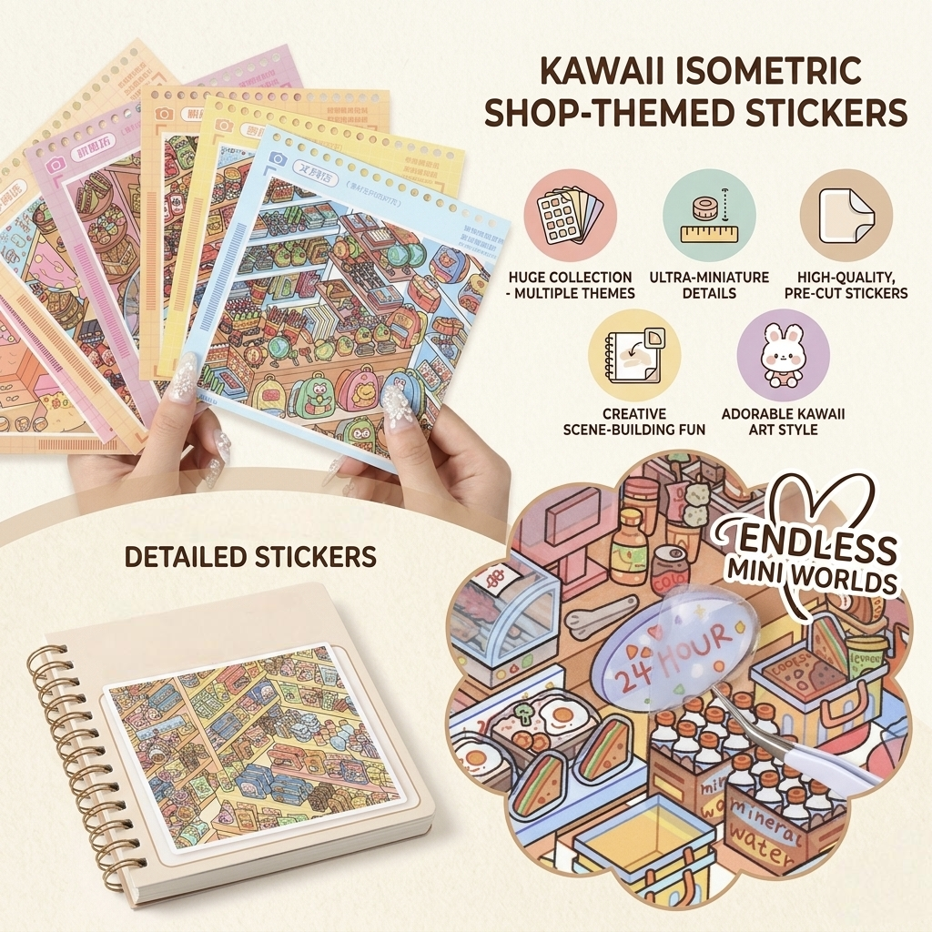 Food Snacks For Kids - 3D Miniature Supermarket Restocking Sticker Book