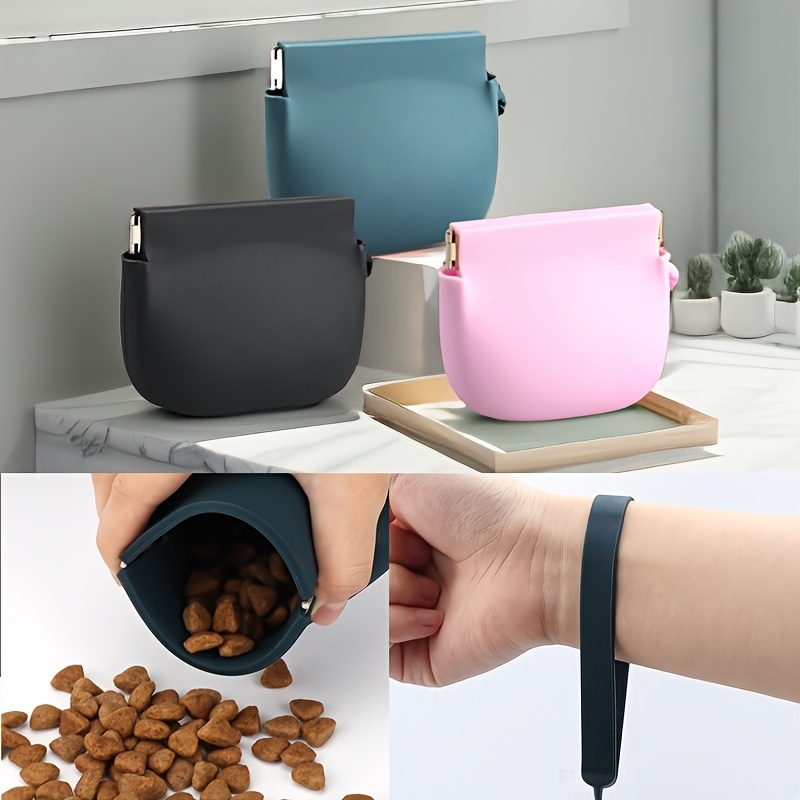 Food Snacks Easy - Silicone Dog Treat Bag, Portable Pet