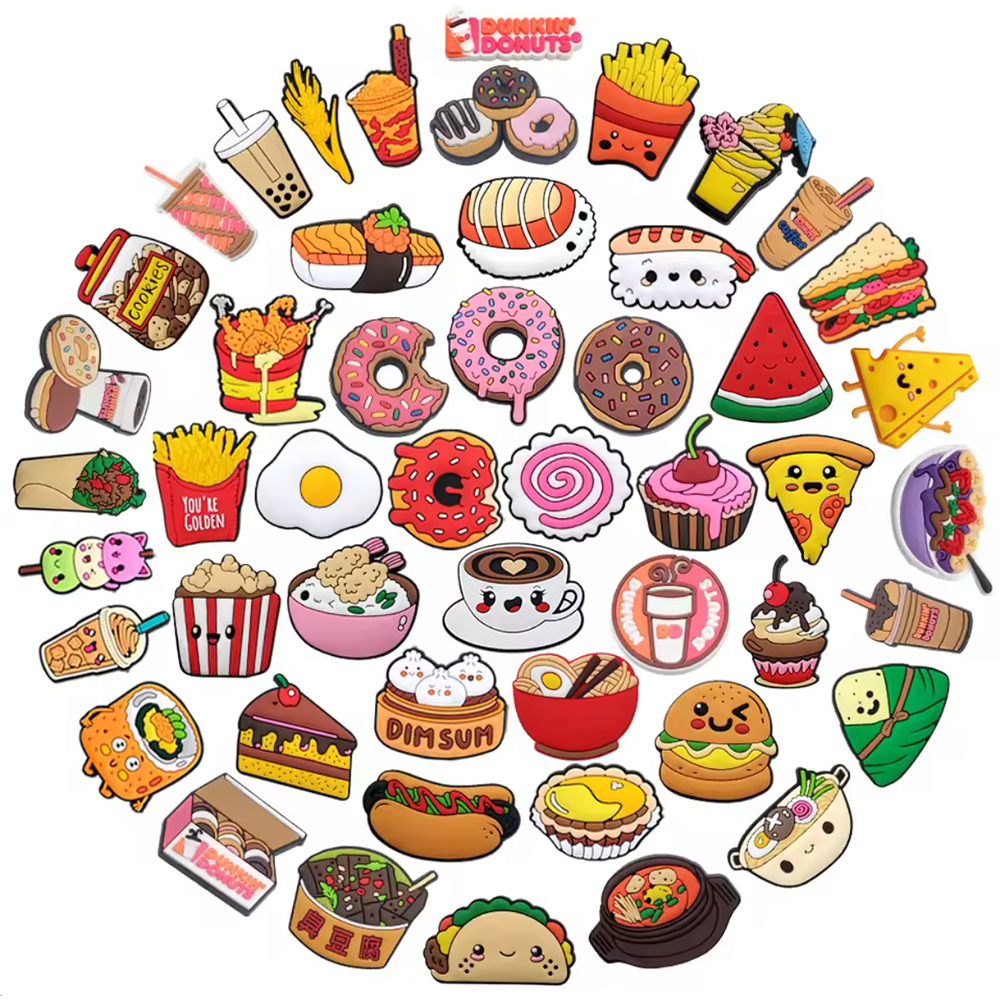 Food Snacks For Kids Party - 11-50pcs Food Snacks Series Shoe Charms