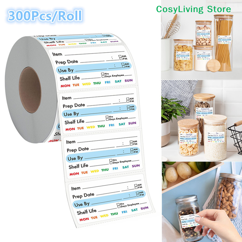 [CL]300Pcs/Roll Kitchen Date F - مراجعة Snacks Food Labels وسعره