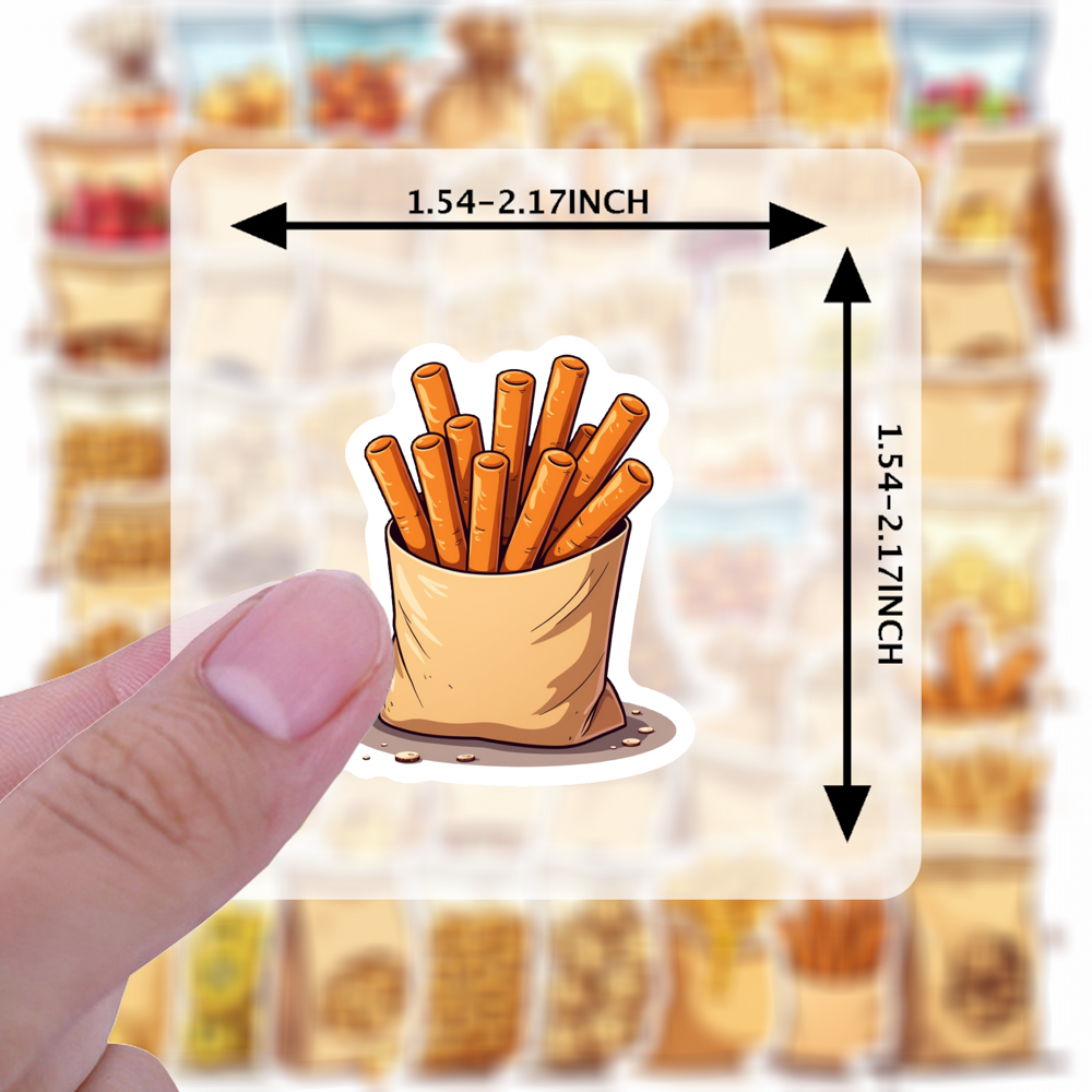 35pcs-100pcs Decals  crunchy S - مراجعة Snacks Food Labels وسعره