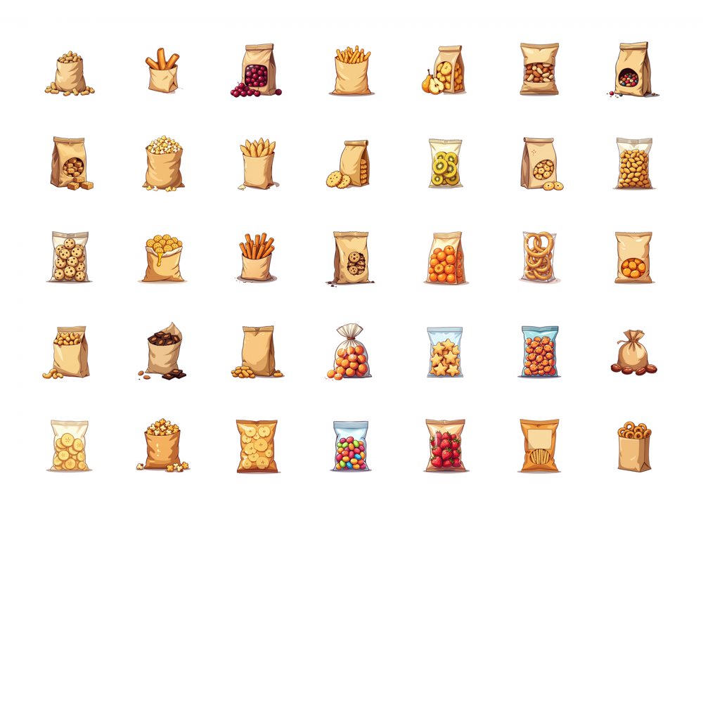35pcs-100pcs Decals  crunchy S - مراجعة Snacks Food Labels وسعره