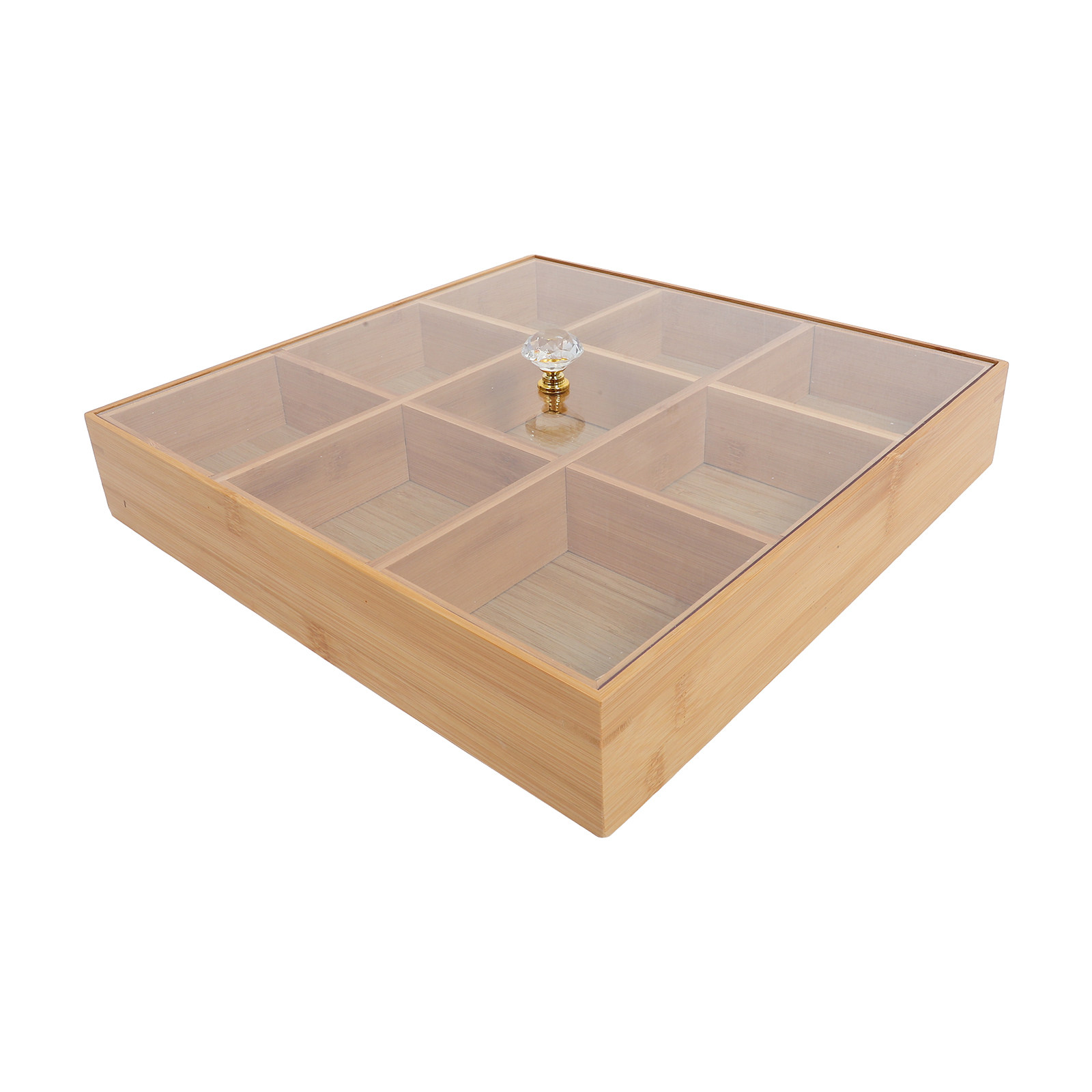 Bamboo Serving Tray with Compa - مراجعة Food And Snacks Ideas وسعره