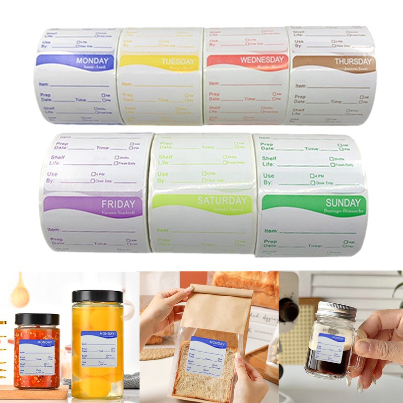 250Pcs/Roll Kitchen Date Food  - مراجعة Snacks Food Labels وسعره