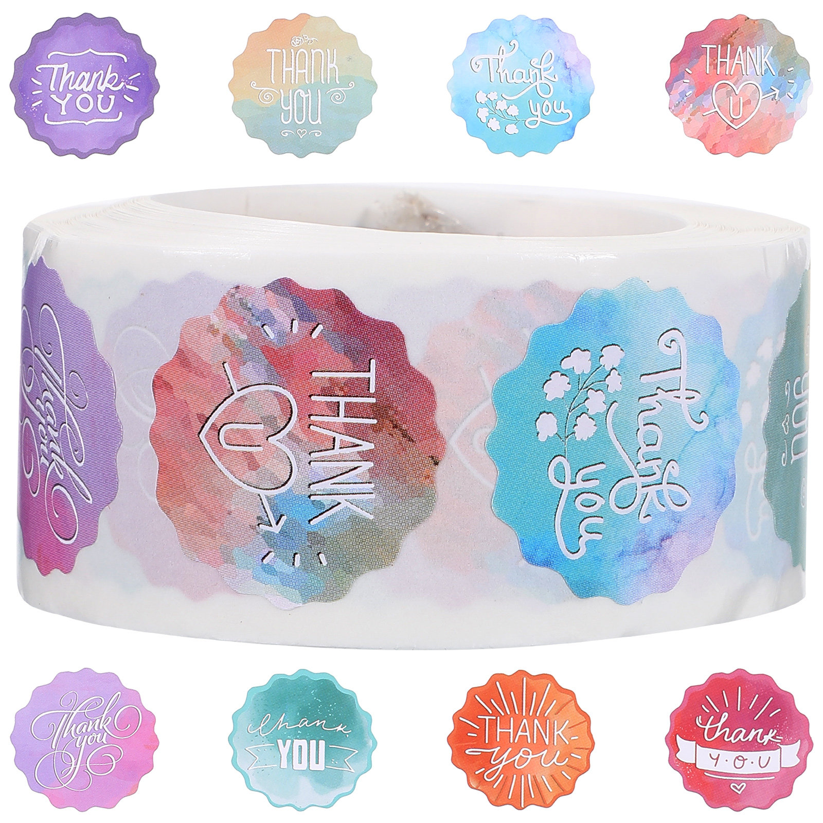 1 Roll Self-Adhesive Thank You - مراجعة Snacks Food Labels وسعره