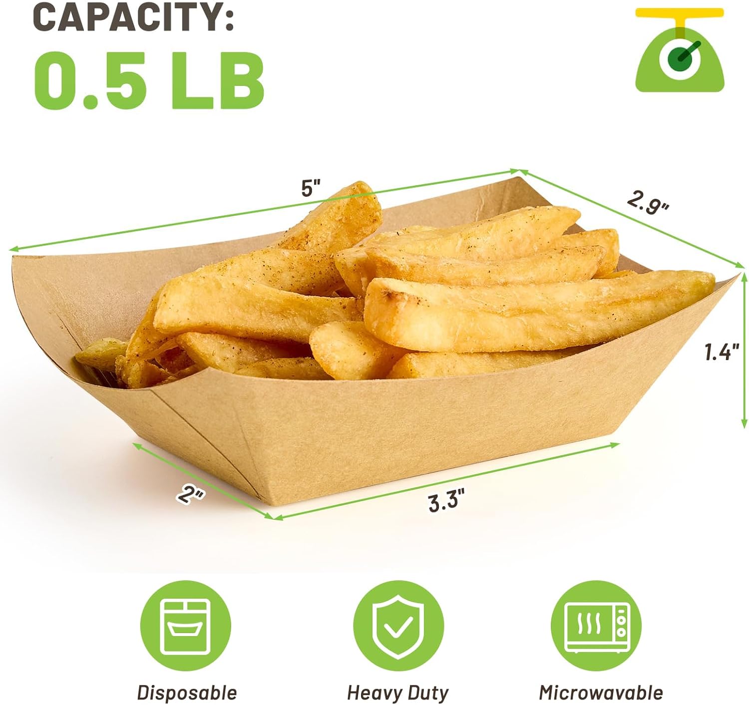 1/2 Lb Small Paper Food Trays  - مراجعة Food Snacks Images وسعره