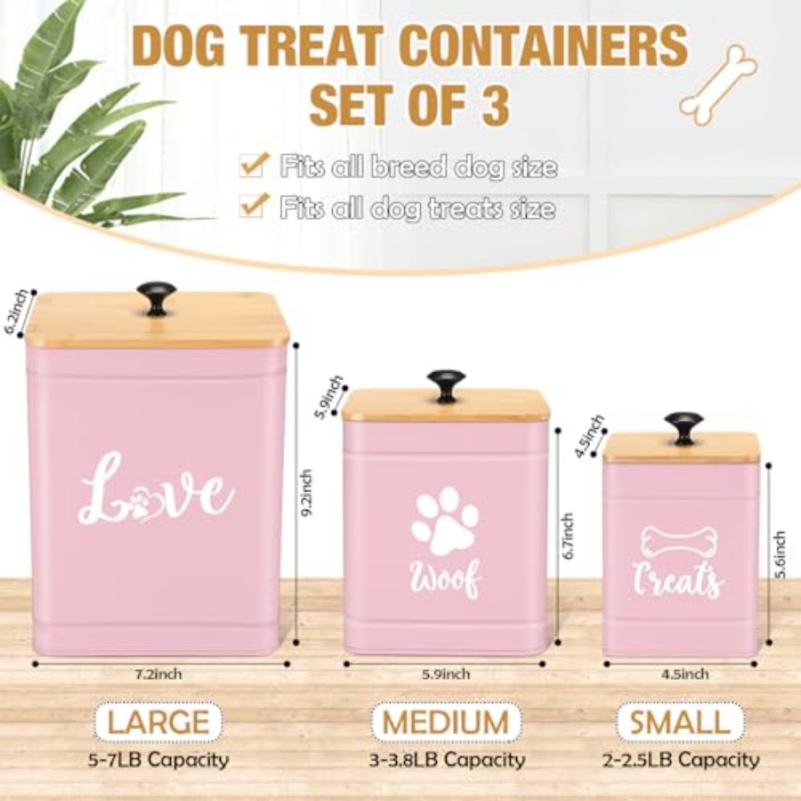 Metal Dog Treat Containers Set - مراجعة Snacks Food Labels وسعره
