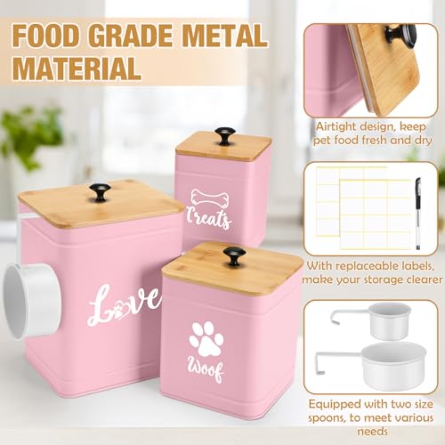 Metal Dog Treat Containers Set - مراجعة Snacks Food Labels وسعره
