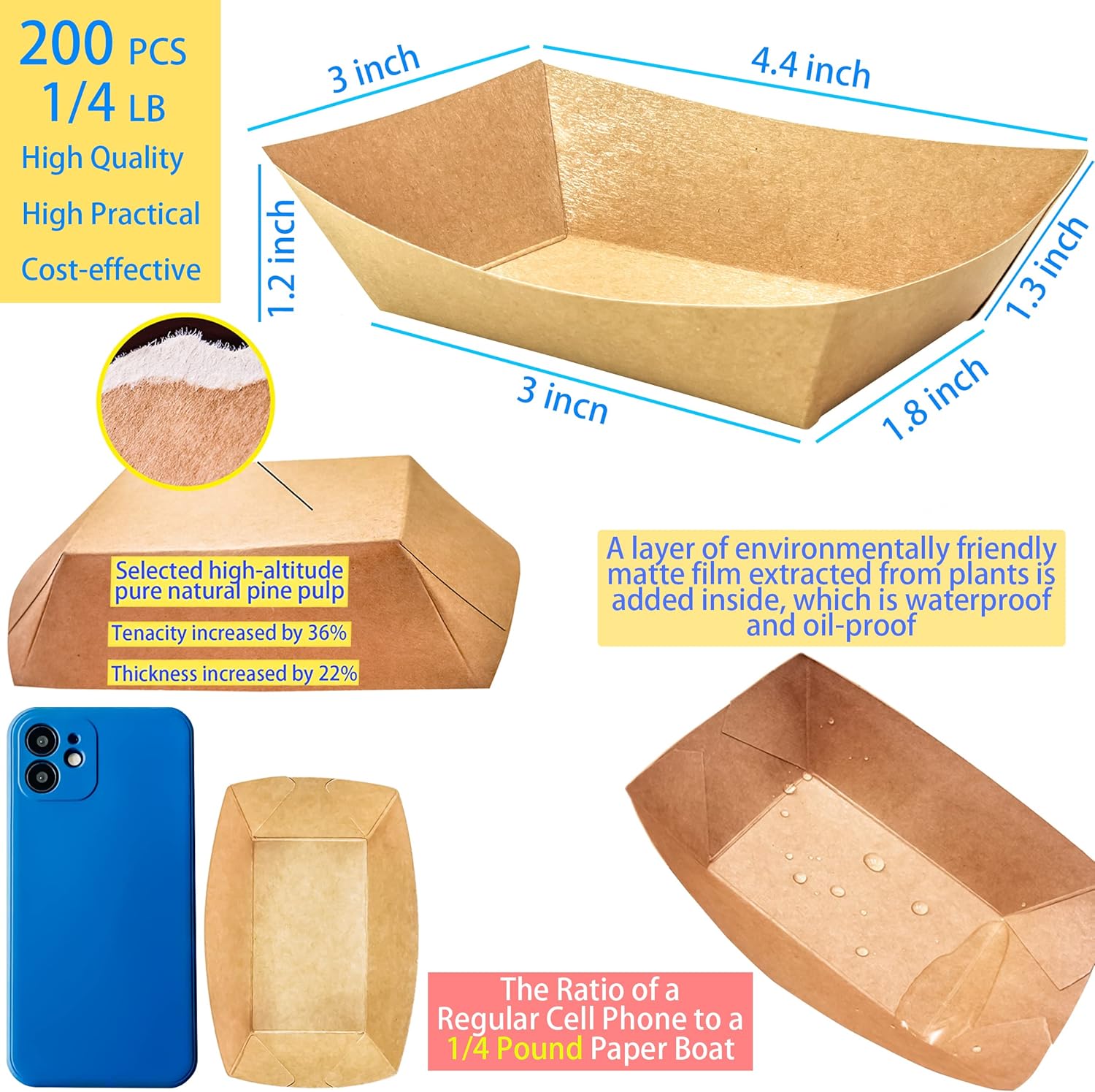 200 Pack Small Paper Food Tray - مراجعة Food Snacks Images وسعره
