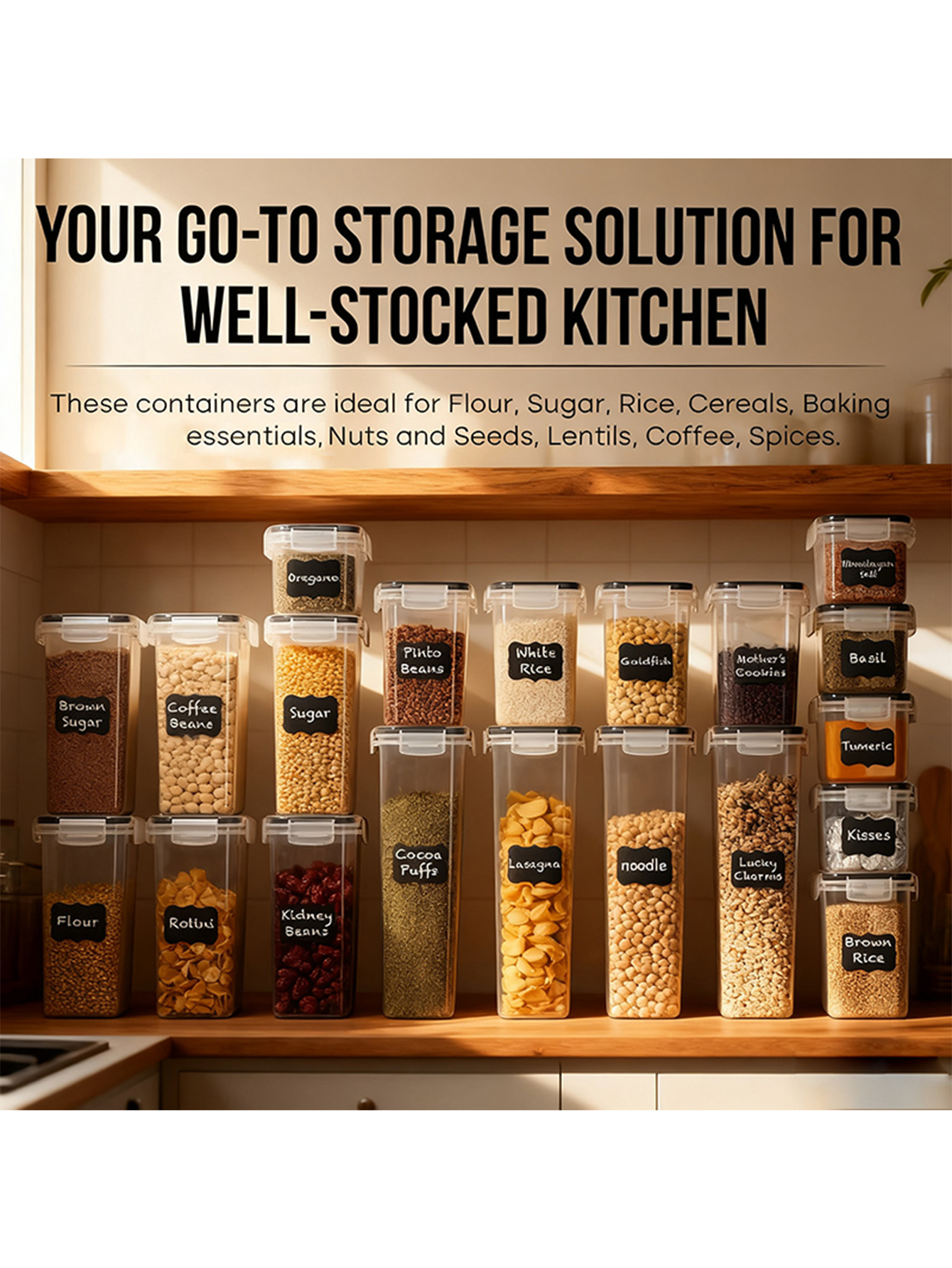 30PCS-Airtight storage bins, m - مراجعة Snacks Food Labels وسعره
