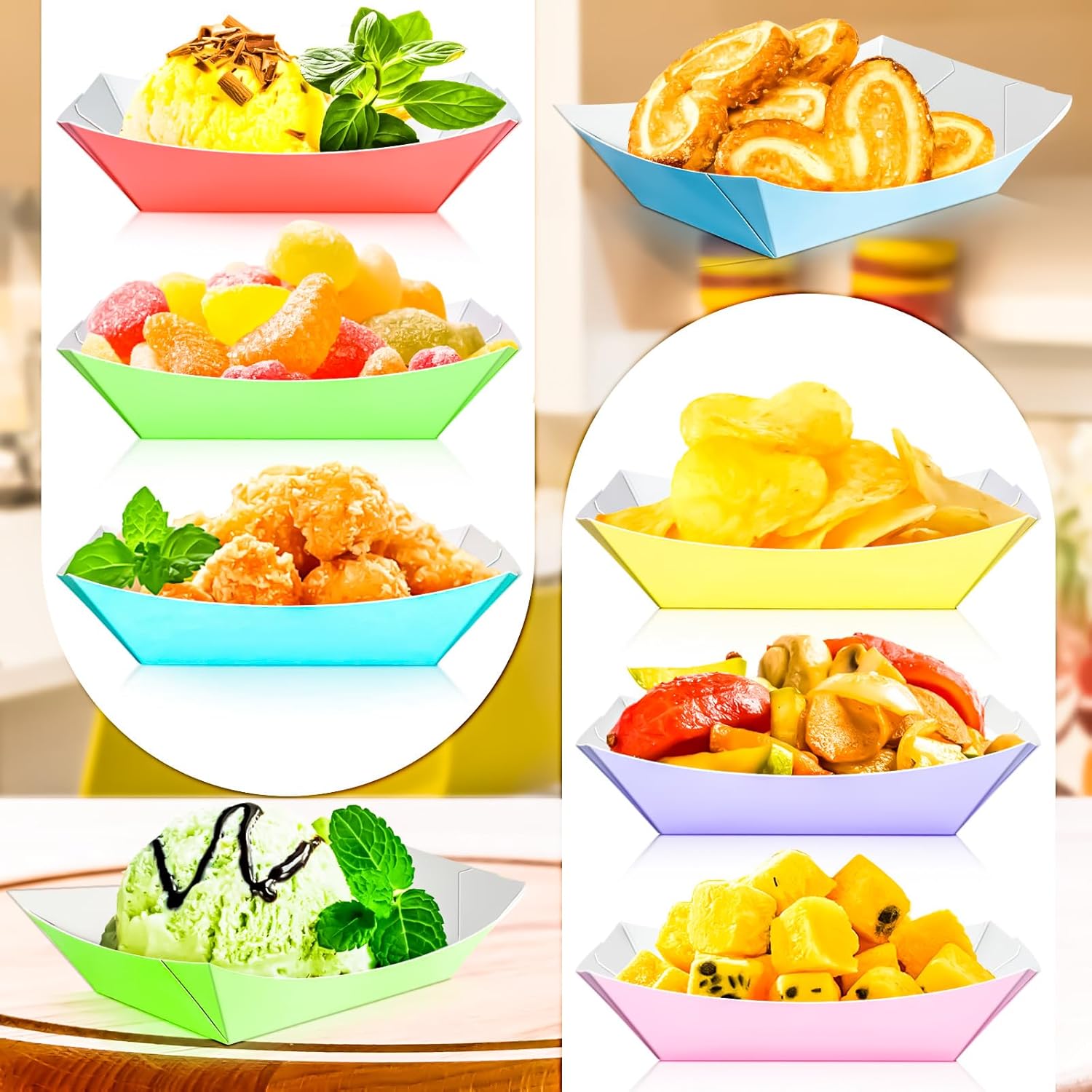 100 Pack Colorful 1/4Lb Paper  - مراجعة Food Snacks Images وسعره