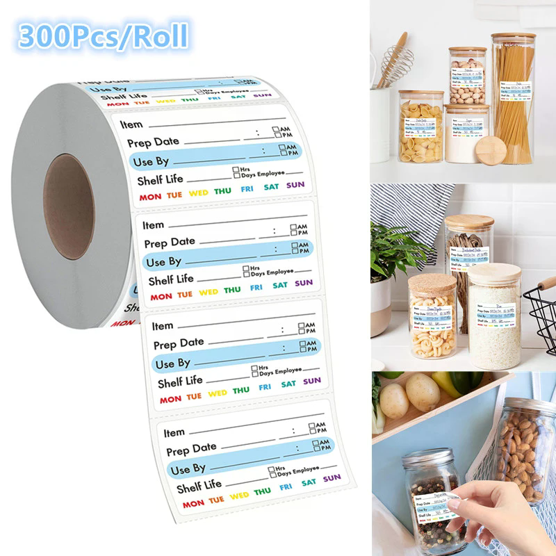 300Pcs/Roll Kitchen Date Food  - مراجعة Snacks Food Labels وسعره