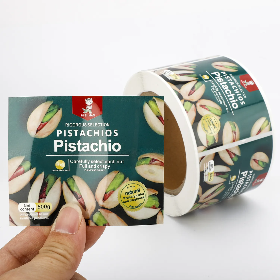 Custom snack stickers, nuts, d - مراجعة Snacks Food Labels وسعره