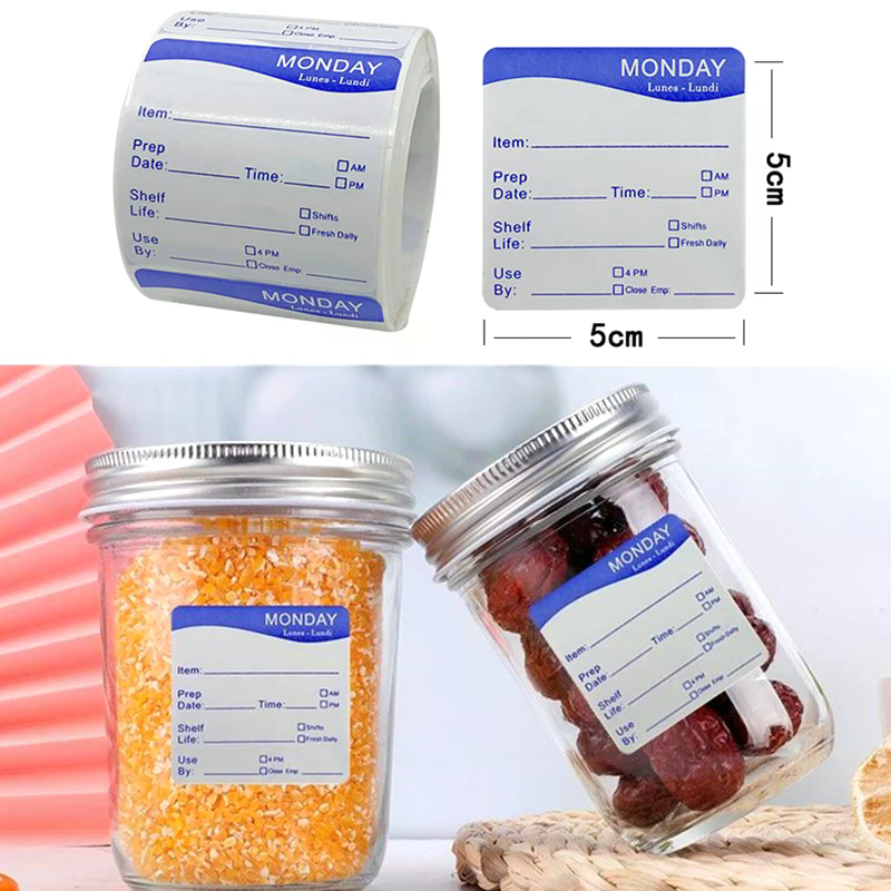 250Pcs/Roll Kitchen Date Food  - مراجعة Snacks Food Labels وسعره