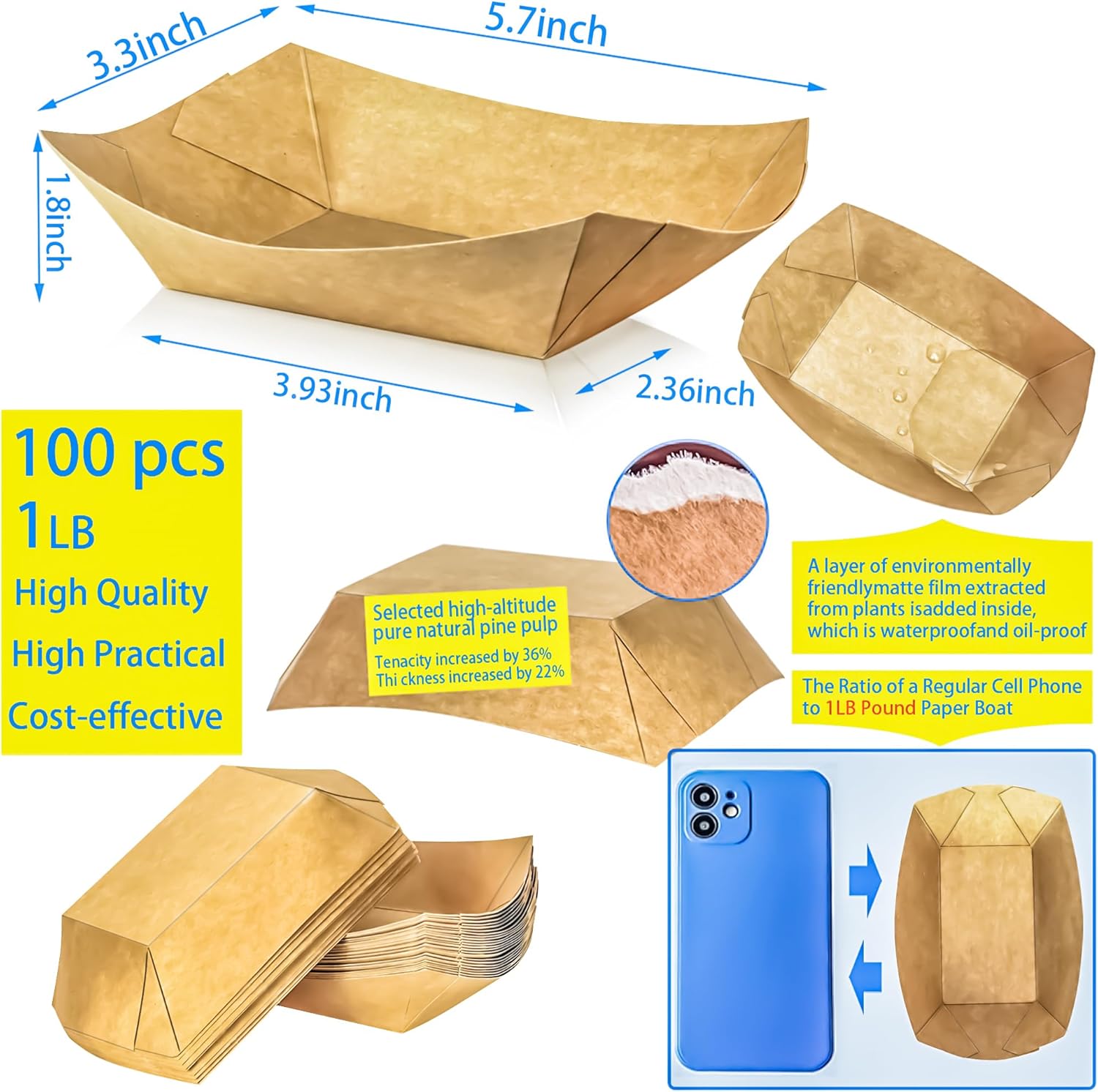 100 Pack 1lb Kraft Paper Food  - مراجعة Food Snacks Images وسعره