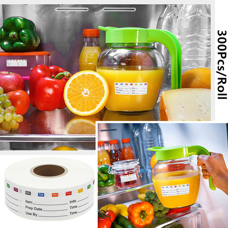 300Pcs/Roll Kitchen Date Food  - مراجعة Snacks Food Labels وسعره