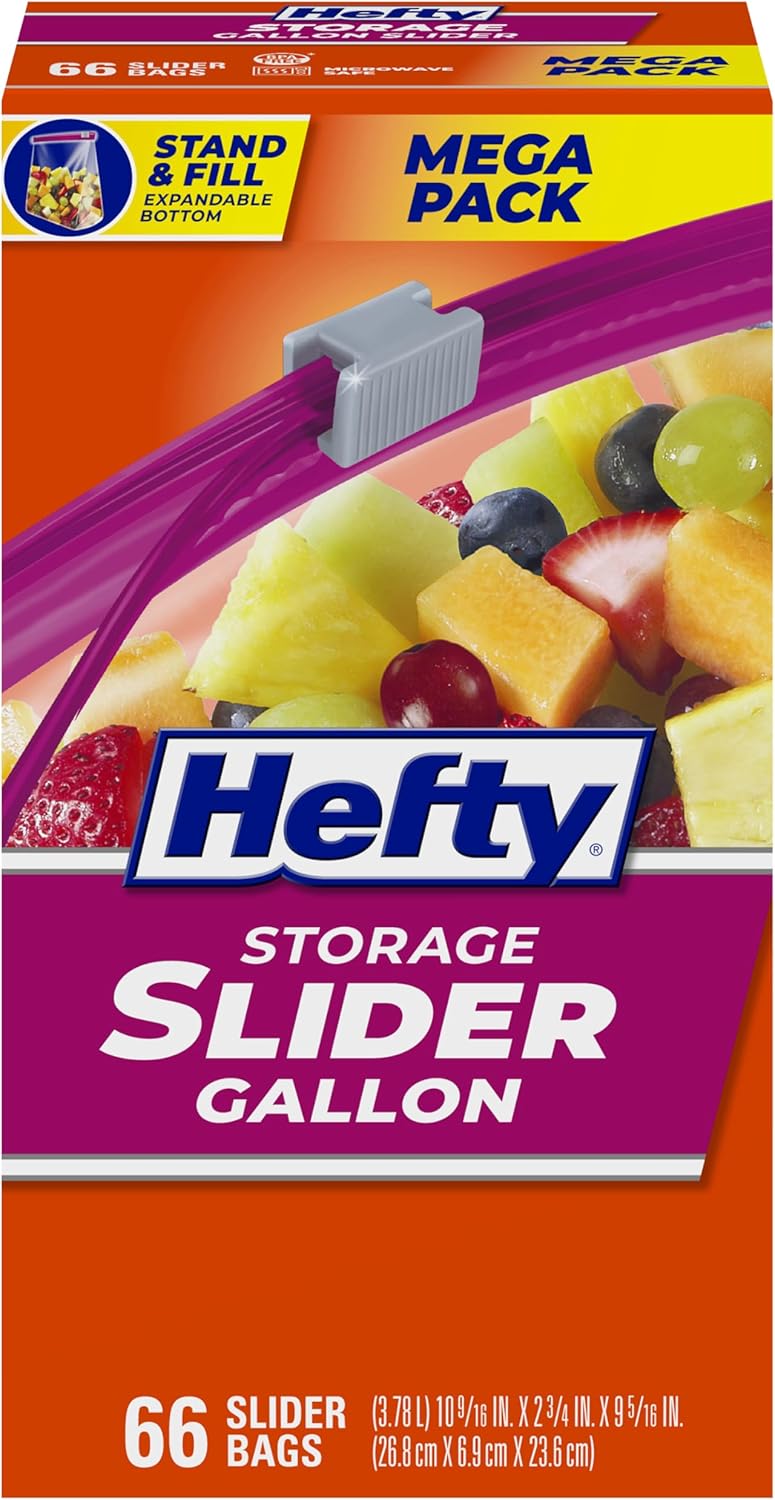 Hefty Slider Gallon Storage Ba - مراجعة Snacks Food Labels وسعره