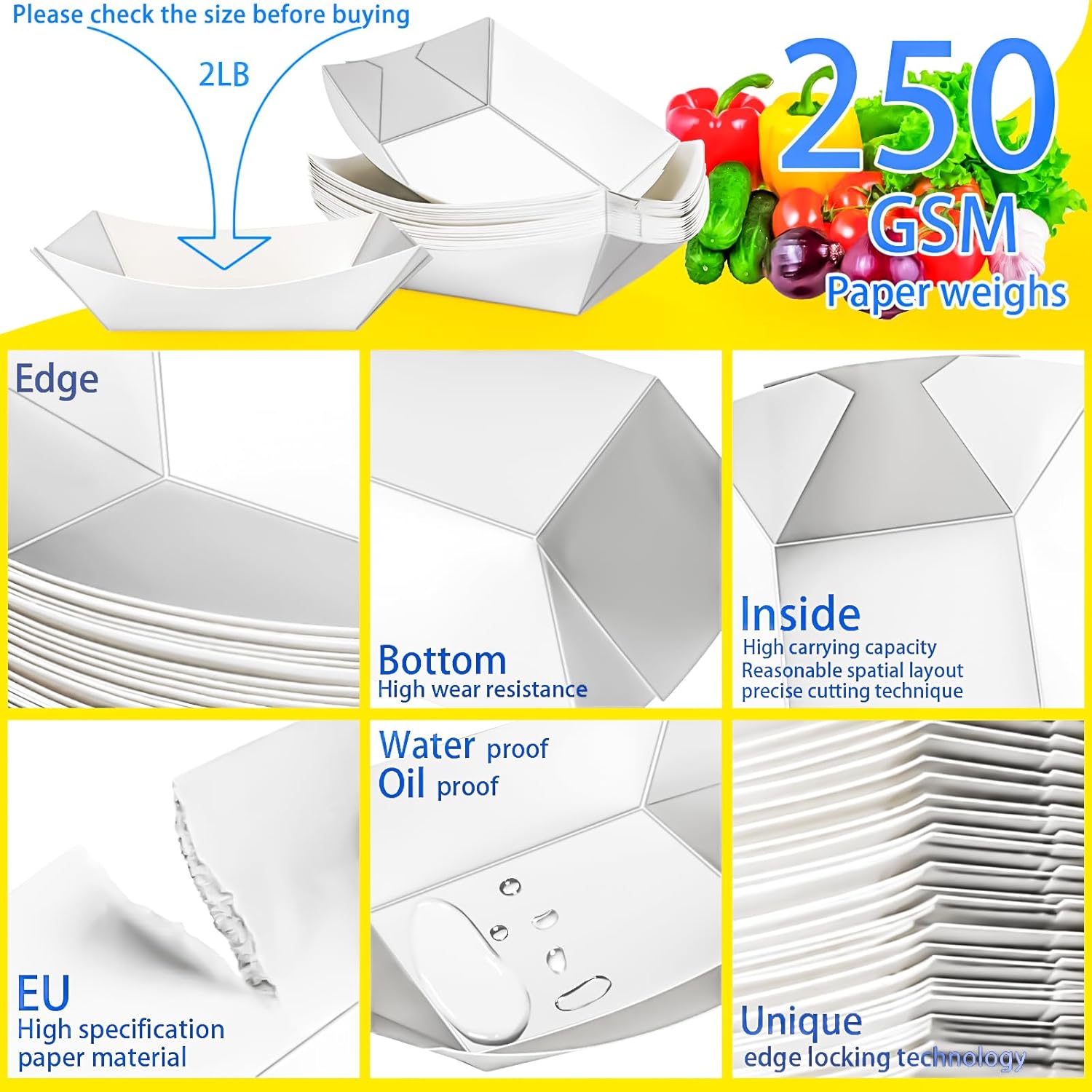 120 Pack 2lb Paper Food Boat T - مراجعة Food Snacks Images وسعره