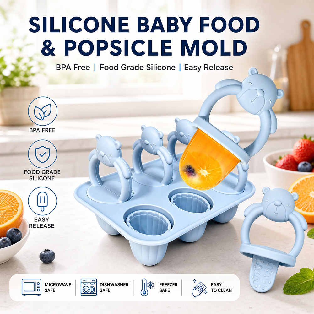 6-compartment silicone bear po - مراجعة Food Snacks For 1 Year Old وسعره