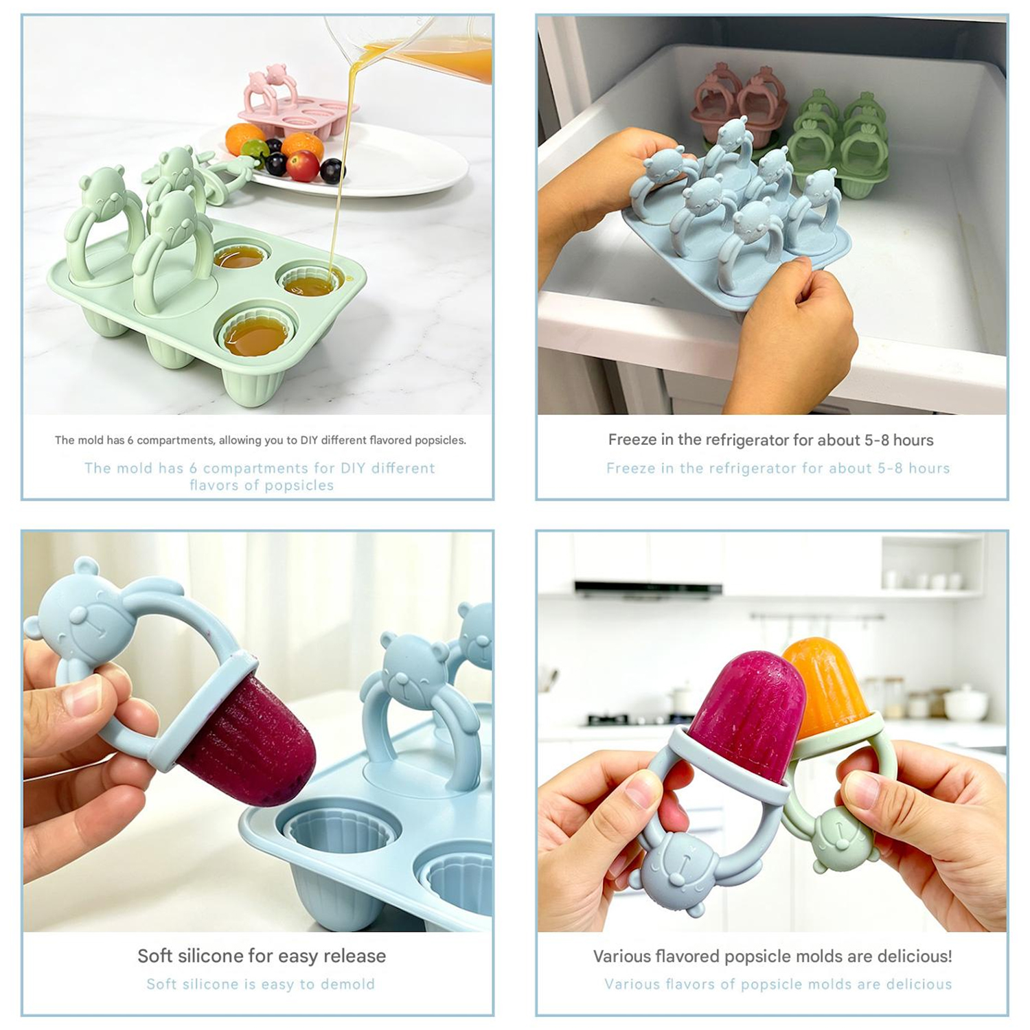 6-compartment silicone bear po - مراجعة Food Snacks For 1 Year Old وسعره