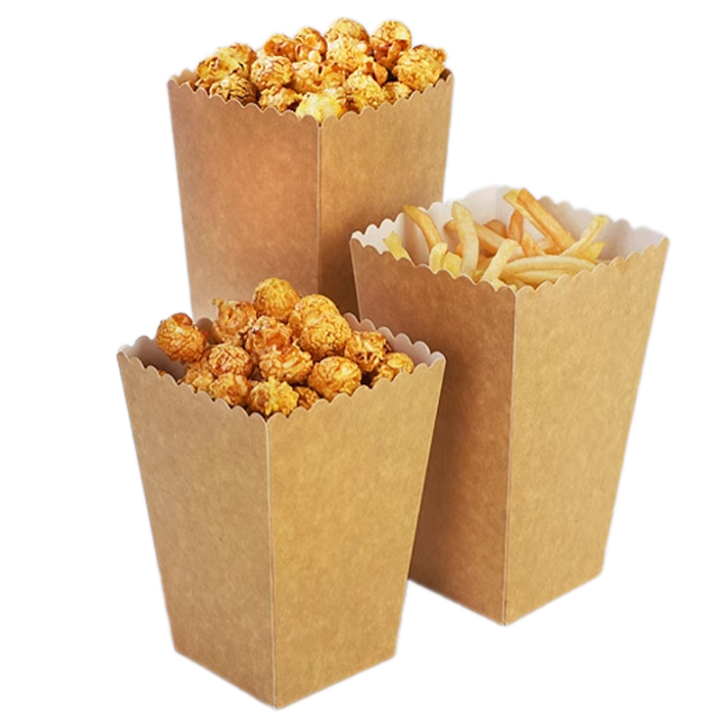 24pcs/lot Kraft Paper Popcorn  - مراجعة Food Snacks For Kids Party وسعره