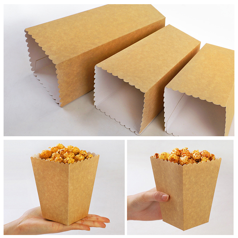 24pcs/lot Kraft Paper Popcorn  - مراجعة Food Snacks For Kids Party وسعره