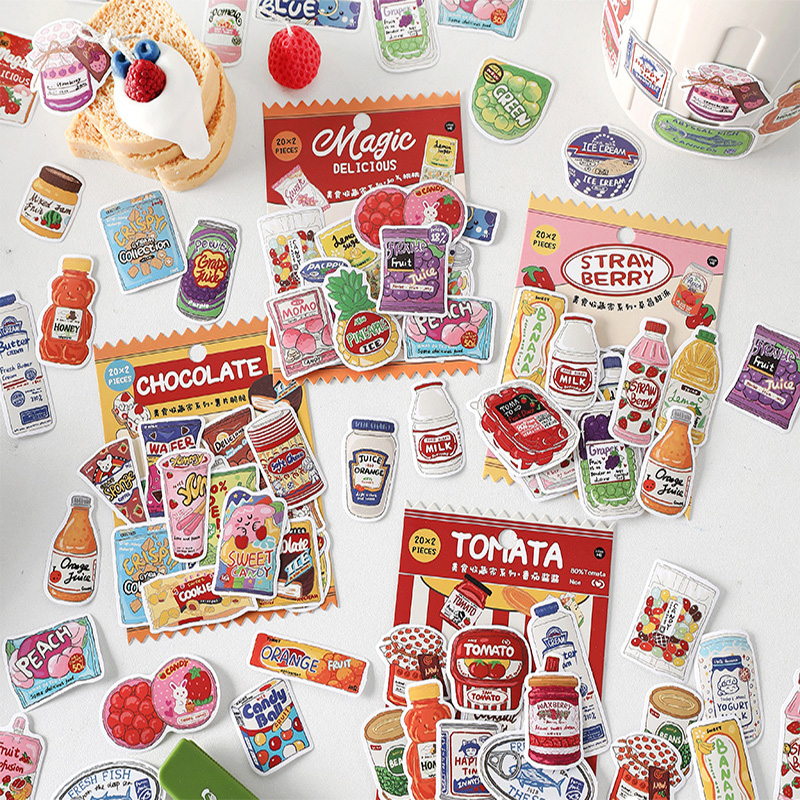 Cute Food Stickers Fast Food S - مراجعة Snacks Food Labels وسعره