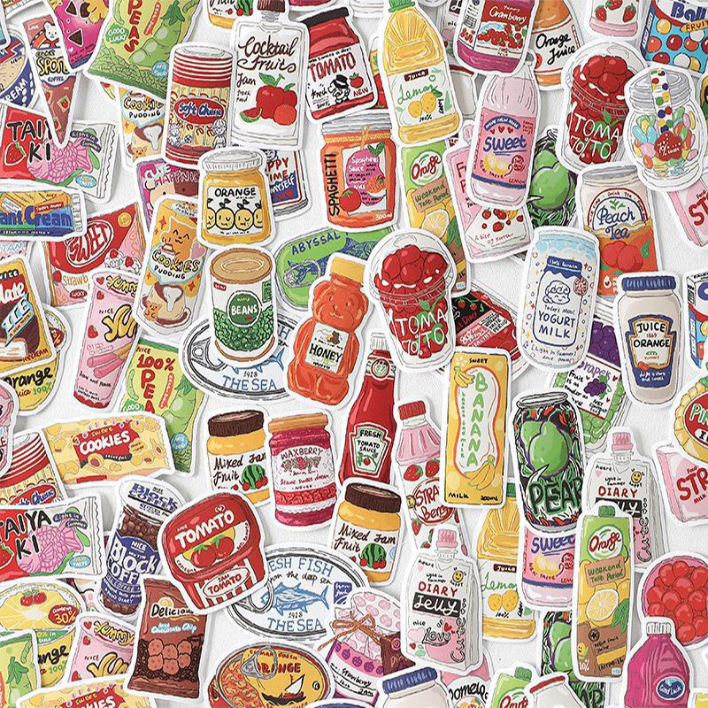Cute Food Stickers Fast Food S - مراجعة Snacks Food Labels وسعره