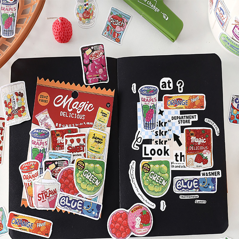 Cute Food Stickers Fast Food S - مراجعة Snacks Food Labels وسعره