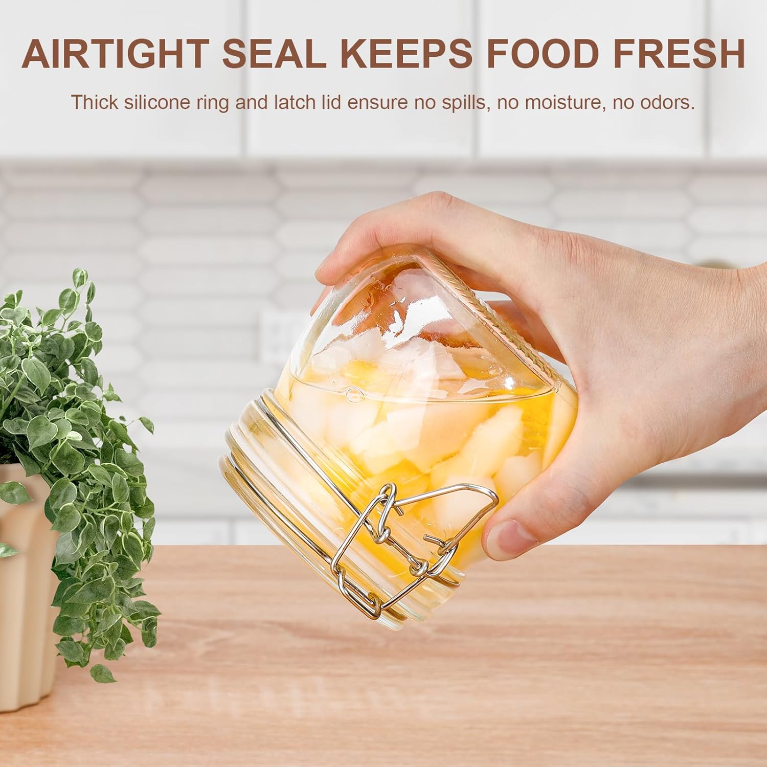 17oz Airtight Glass Jars, 6 Pa - مراجعة Food Snacks Images وسعره