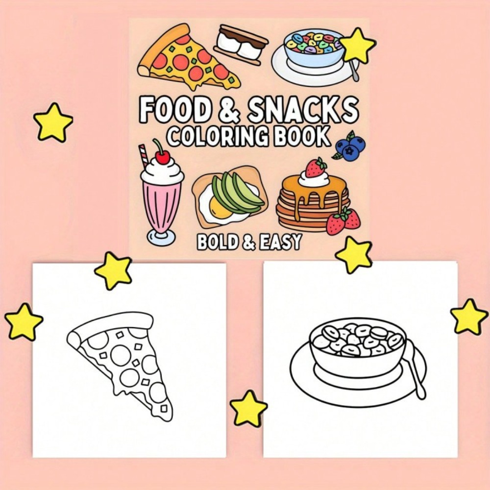 Food and Snacks Coloring Book  - مراجعة Food And Snacks Coloring Pages وسعره