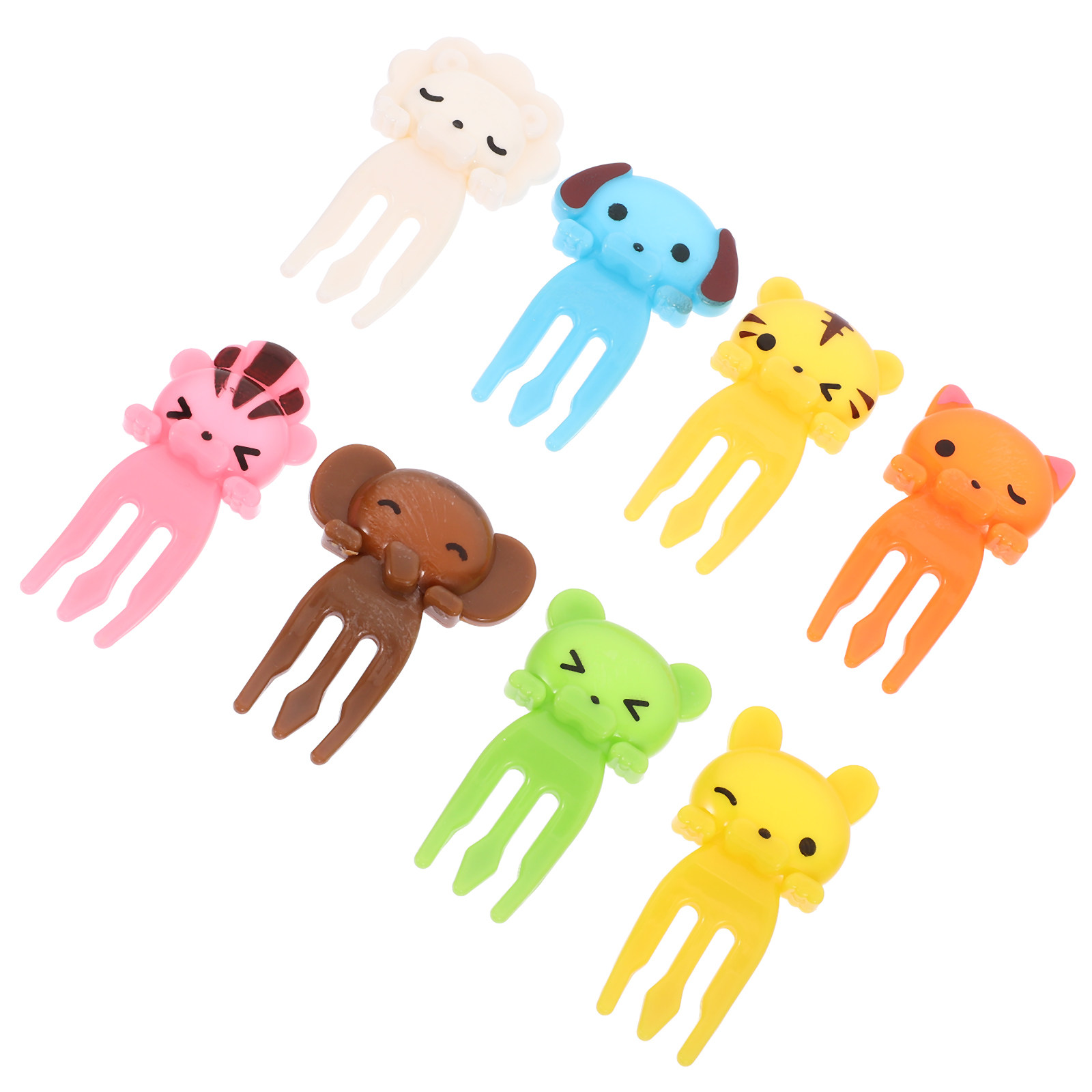 8Pcs Cartoon Animal Fruit Fork - مراجعة Food Snacks For Kids Party وسعره