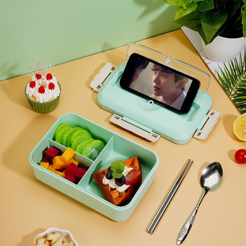 3 Grid Heated Bento Lunch Box  - مراجعة Food Snacks For Kids وسعره