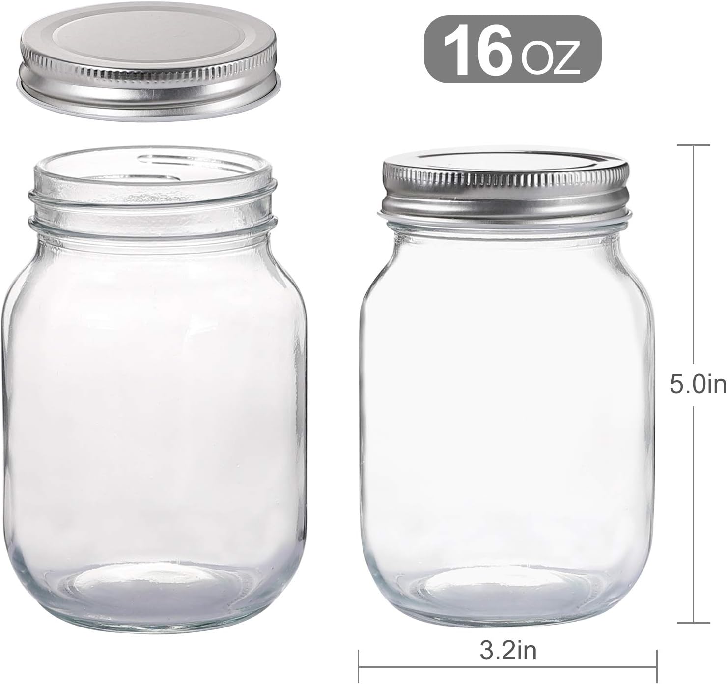 Glass Regular Mouth Mason Jars - مراجعة Food Snacks Images وسعره