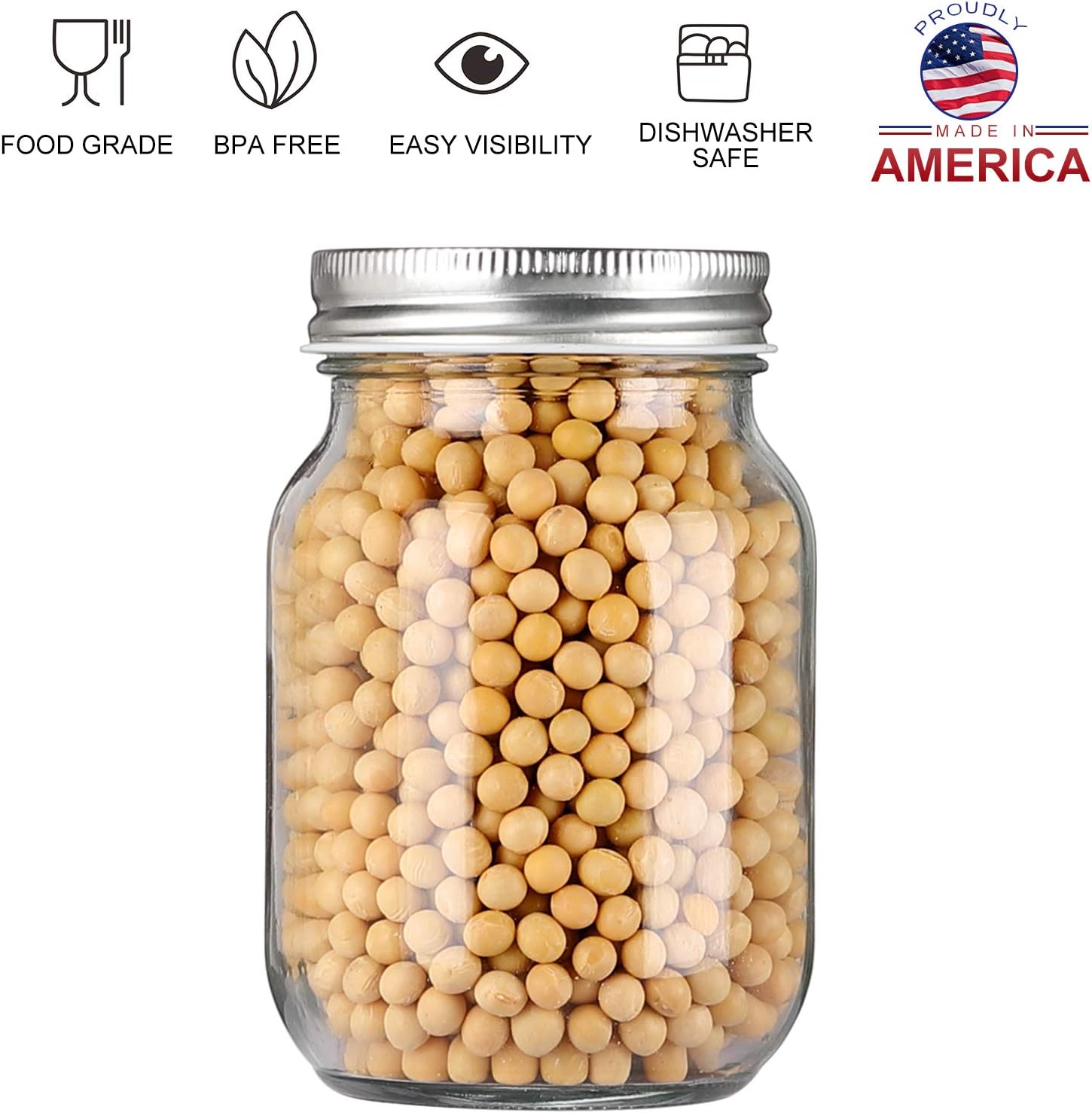 Glass Regular Mouth Mason Jars - مراجعة Food Snacks Images وسعره